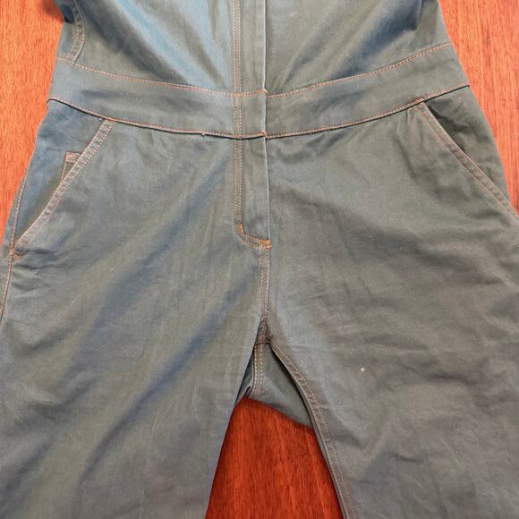 Wildfang Essential Coveralls Teal Blue Cotton Stretch Workwear Jumpsuit – Small - Picture 10 of 14